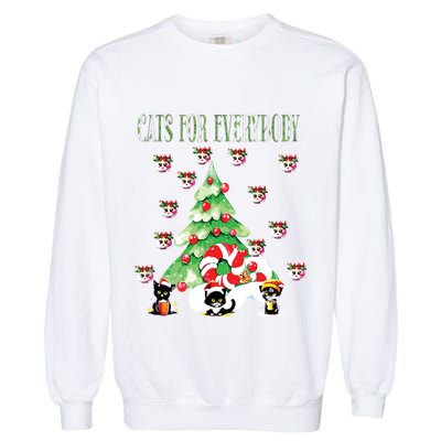 Cats For Everybody Funny Christmas Garment-Dyed Sweatshirt