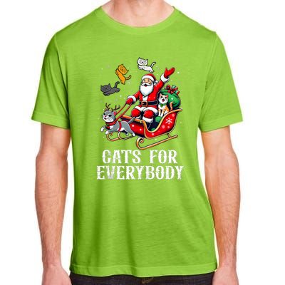 Cats For Everybody Christmas Cat Funny Xmas Santa Tank Top Adult ChromaSoft Performance T-Shirt