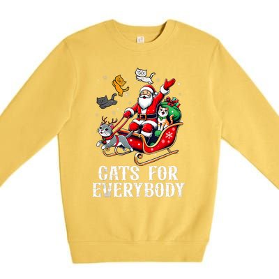 Cats For Everybody Christmas Cat Funny Xmas Santa Tank Top Premium Crewneck Sweatshirt