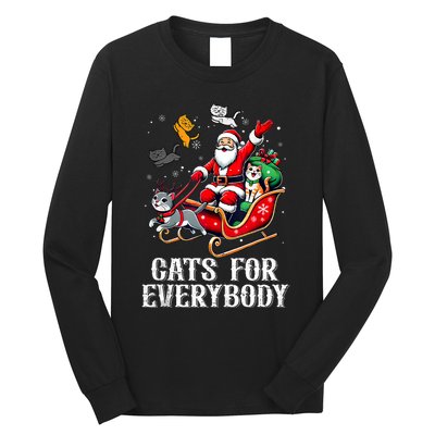 Cats For Everybody Christmas Cat Funny Xmas Santa Tank Top Long Sleeve Shirt