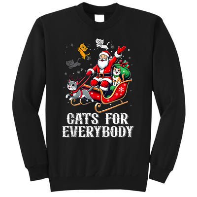 Cats For Everybody Christmas Cat Funny Xmas Santa Tank Top Sweatshirt