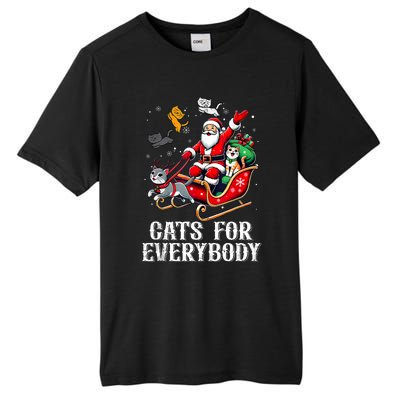 Cats For Everybody Christmas Cat Funny Xmas Santa Tank Top Tall Fusion ChromaSoft Performance T-Shirt