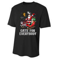 Cats For Everybody Christmas Cat Funny Xmas Santa Tank Top Performance Sprint T-Shirt