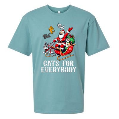 Cats For Everybody Christmas Cat Funny Xmas Santa Tank Top Sueded Cloud Jersey T-Shirt