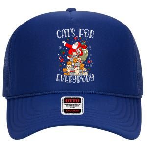 Cats For Everybody Ugly Christmas Cat Funny Xmas Gift High Crown Mesh Back Trucker Hat