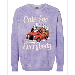 Cats For Everybody Christmas Colorblast Crewneck Sweatshirt