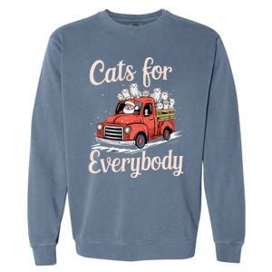 Cats For Everybody Christmas Garment-Dyed Sweatshirt