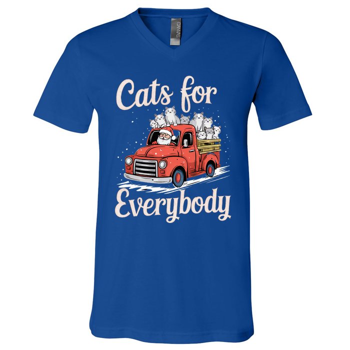 Cats For Everybody Christmas V-Neck T-Shirt