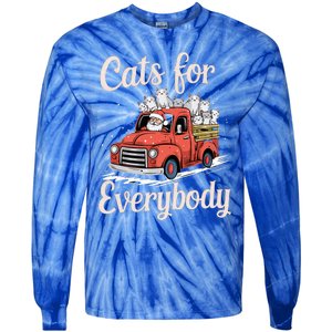 Cats For Everybody Christmas Tie-Dye Long Sleeve Shirt