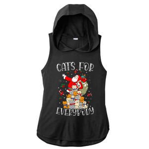 Cats For Everybody Ugly Christmas Cat Funny Xmas Ladies PosiCharge Tri-Blend Wicking Draft Hoodie Tank