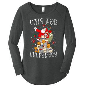 Cats For Everybody Ugly Christmas Cat Funny Xmas Women's Perfect Tri Tunic Long Sleeve Shirt