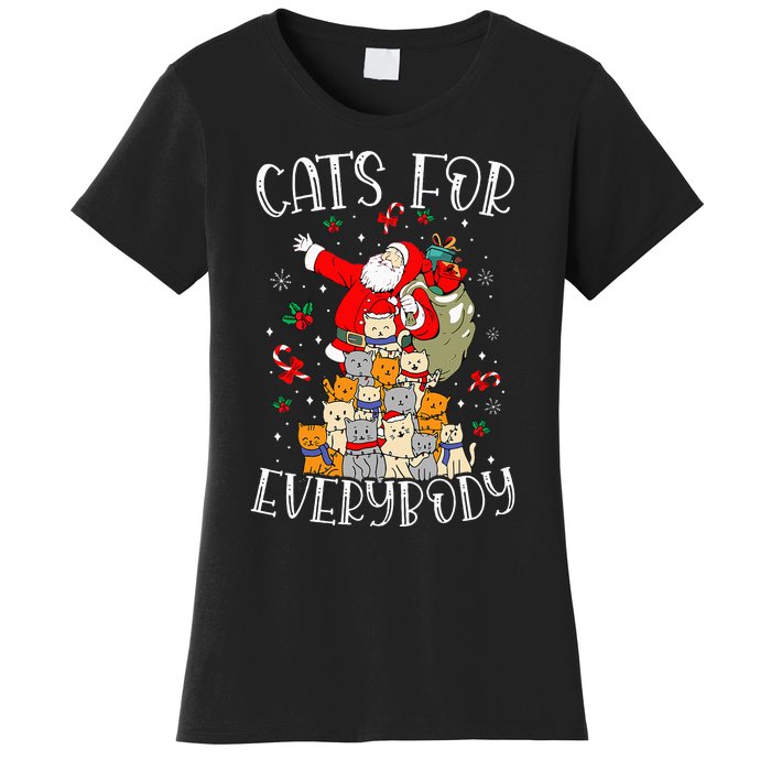 Cats For Everybody Ugly Christmas Cat Funny Xmas Women's T-Shirt