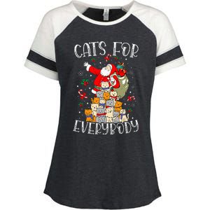 Cats For Everybody Ugly Christmas Cat Funny Xmas Enza Ladies Jersey Colorblock Tee