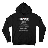 Christmas Funny Four Stages of life Santa Claus Humor Meme Hoodie