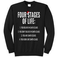 Christmas Funny Four Stages of life Santa Claus Humor Meme Sweatshirt