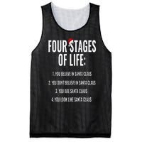 Christmas Funny Four Stages of life Santa Claus Humor Meme Mesh Reversible Basketball Jersey Tank