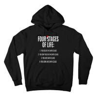 Christmas Funny Four Stages of life Santa Claus Humor Meme Tall Hoodie