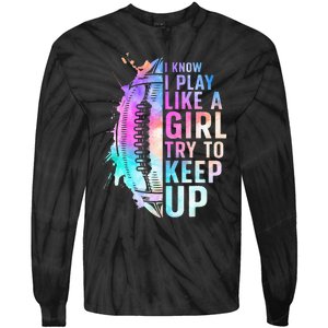 Cool Football For Girls Football Player Coach Sports Tie-Dye Long Sleeve Shirt