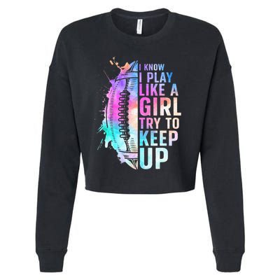Cool Football For Girls Football Player Coach Sports Cropped Pullover Crew