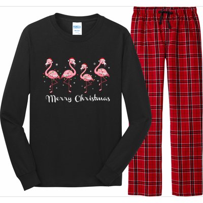 Christmas Funny Flamingo Pink Christmas Tree Xmas Great Gift Long Sleeve Pajama Set