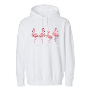 Christmas Funny Flamingo Pink Christmas Tree Xmas Great Gift Garment-Dyed Fleece Hoodie