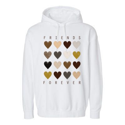 Cute Friends Forever Watercolor Patterned Hearts Friendship Garment-Dyed Fleece Hoodie