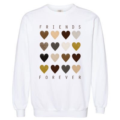 Cute Friends Forever Watercolor Patterned Hearts Friendship Garment-Dyed Sweatshirt