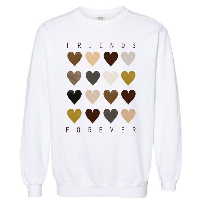 Cute Friends Forever Watercolor Patterned Hearts Friendship Garment-Dyed Sweatshirt