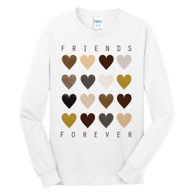 Cute Friends Forever Watercolor Patterned Hearts Friendship Tall Long Sleeve T-Shirt