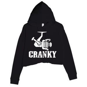 Cranky Funny Fishing Fishing Reel Fisherman Gift Fisher Crop Fleece Hoodie