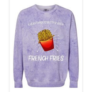 Cool Fries For French Fry Lover Fast Food Lovers Colorblast Crewneck Sweatshirt