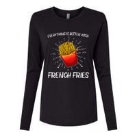 Cool Fries For French Fry Lover Fast Food Lovers Womens Cotton Relaxed Long Sleeve T-Shirt