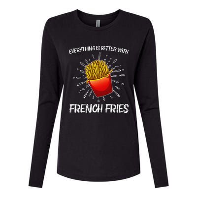 Cool Fries For French Fry Lover Fast Food Lovers Womens Cotton Relaxed Long Sleeve T-Shirt