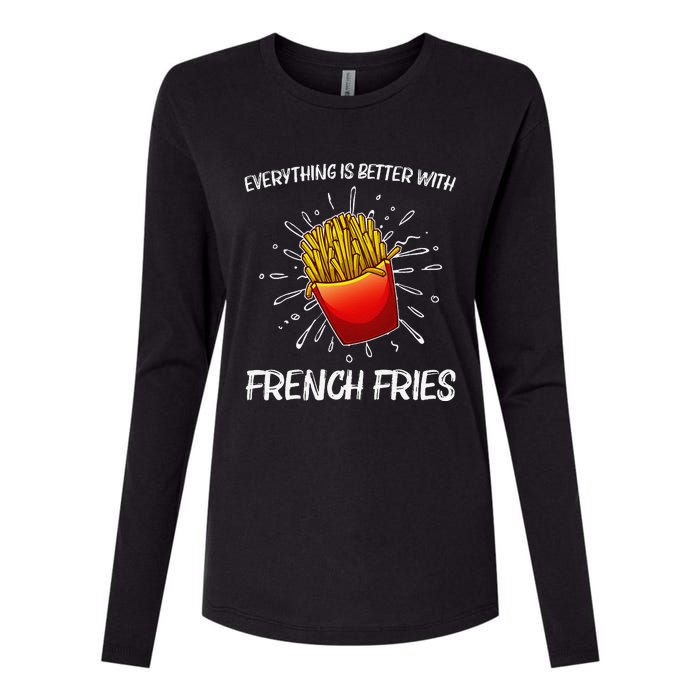 Cool Fries For French Fry Lover Fast Food Lovers Womens Cotton Relaxed Long Sleeve T-Shirt