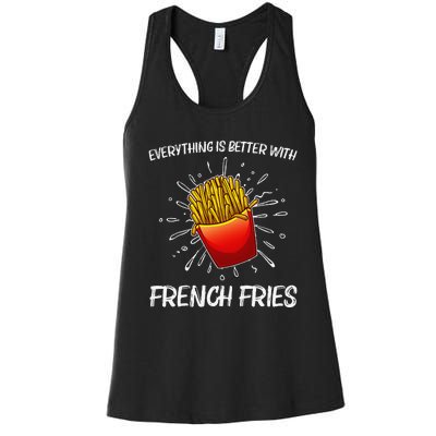 Cool Fries For French Fry Lover Fast Food Lovers Women's Racerback Tank