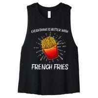 Cool Fries For French Fry Lover Fast Food Lovers Women's Racerback Cropped Tank