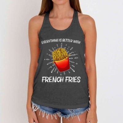 Cool Fries For French Fry Lover Fast Food Lovers Women's Knotted Racerback Tank