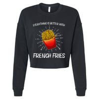 Cool Fries For French Fry Lover Fast Food Lovers Cropped Pullover Crew