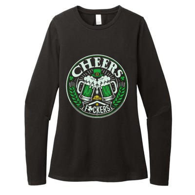 Cheers Fckers Funny St Patricks Day Drinking Party Funny Gift Womens CVC Long Sleeve Shirt