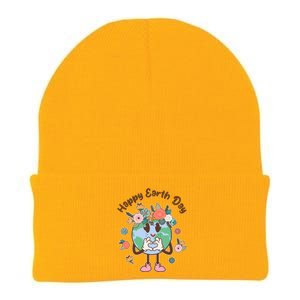 Cute Flower Floral Happy Earth Day Knit Cap Winter Beanie