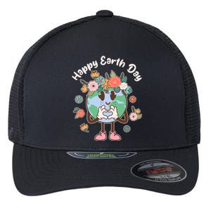 Cute Flower Floral Happy Earth Day Flexfit Unipanel Trucker Cap