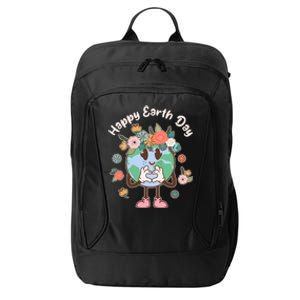 Cute Flower Floral Happy Earth Day City Backpack