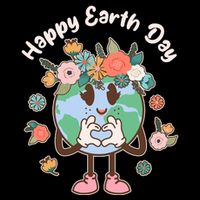 Cute Flower Floral Happy Earth Day Tie-Dye T-Shirt