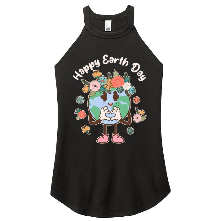 Cute Flower Floral Happy Earth Day Women's Perfect Tri Rocker Tank