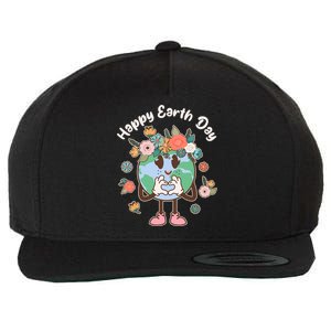 Cute Flower Floral Happy Earth Day Wool Snapback Cap