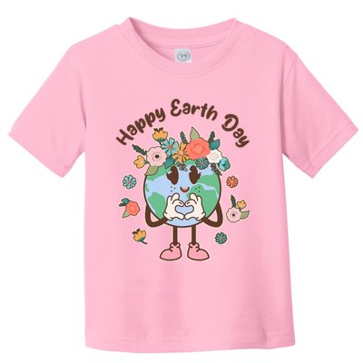 Cute Flower Floral Happy Earth Day Toddler T-Shirt