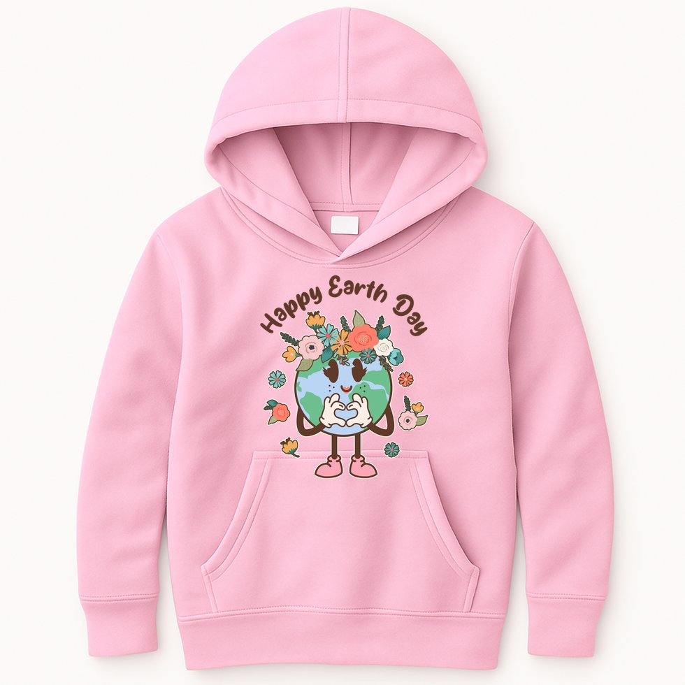 Cute Flower Floral Happy Earth Day Kids Hoodie