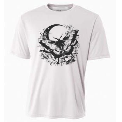 Cute Fairycore Floral Moth Aesthetic Women Graphic Cooling Performance Crew T-Shirt