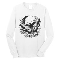 Cute Fairycore Floral Moth Aesthetic Women Graphic Long Sleeve Shirt