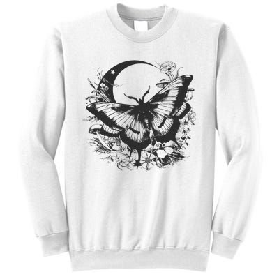 Cute Fairycore Floral Moth Aesthetic Women Graphic Sweatshirt